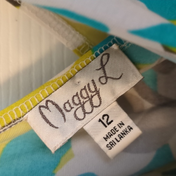 Maggy L v-neck party dress turquoise lime brown & white. perfect for Vegas, baby - Picture 4 of 4